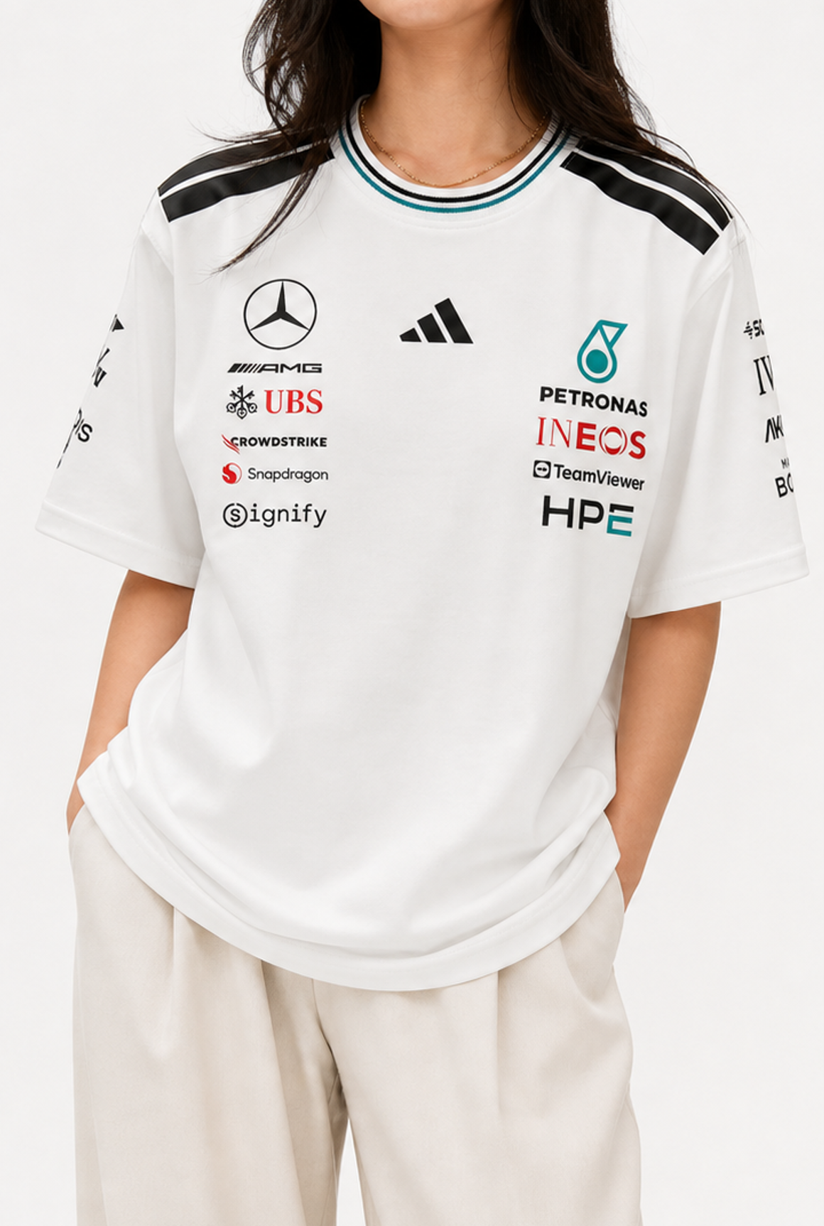 Mercedes AMG Petronas Relaxed-Fit White
