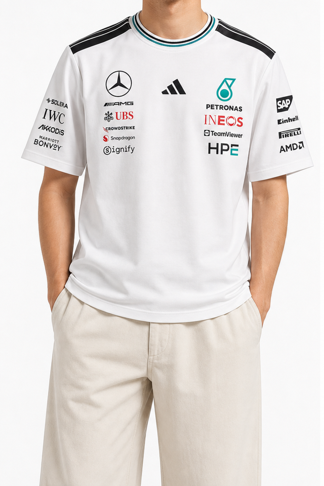 Mercedes AMG Petronas Relaxed-Fit White